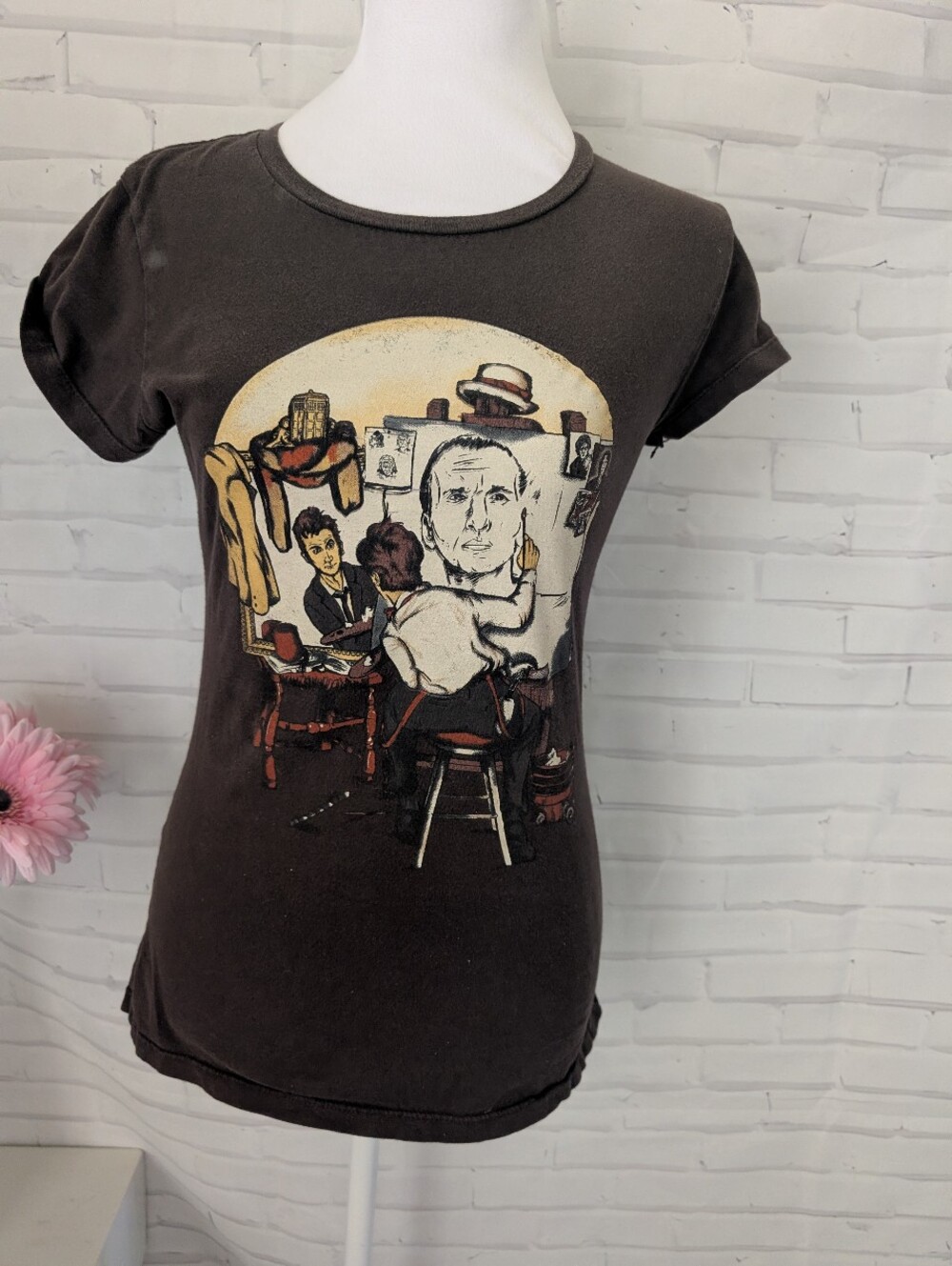 Tee Fury-  Brown Graphic Tee with Rockwell